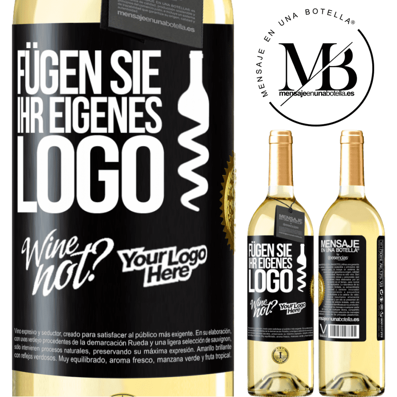 29,95 € Kostenloser Versand | Weißwein WHITE Ausgabe Füge dein eigenes Logo hinzu Schwarzes Etikett. Anpassbares Etikett Junger Wein Ernte 2023 Verdejo