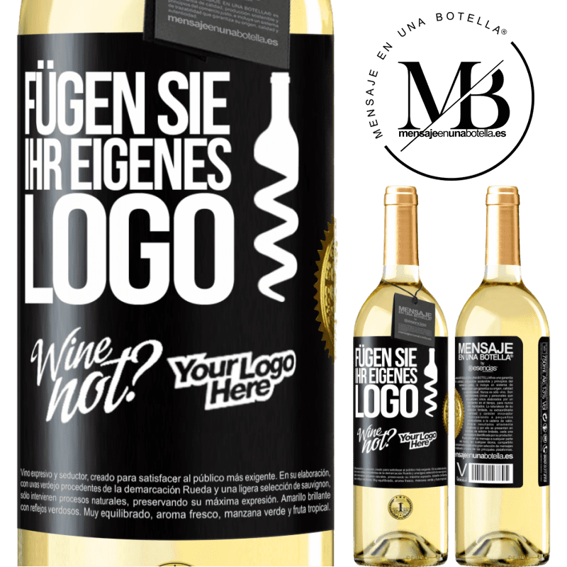 29,95 € Kostenloser Versand | Weißwein WHITE Ausgabe Füge dein eigenes Logo hinzu Schwarzes Etikett. Anpassbares Etikett Junger Wein Ernte 2024 Verdejo