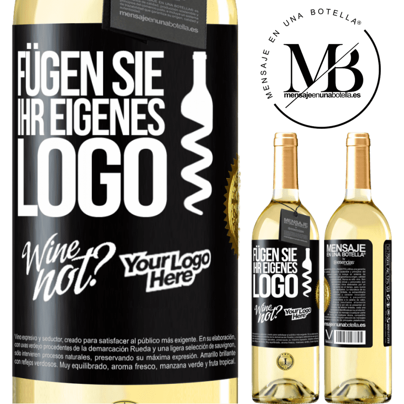 29,95 € Kostenloser Versand | Weißwein WHITE Ausgabe Füge dein eigenes Logo hinzu Schwarzes Etikett. Anpassbares Etikett Junger Wein Ernte 2025 Verdejo