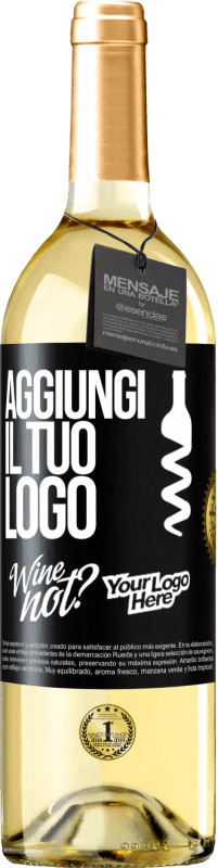 29,95 € Spedizione Gratuita | Vino bianco Edizione WHITE Aggiungi il tuo logo Etichetta Nera. Etichetta personalizzabile Vino giovane Raccogliere 2025 Verdejo
