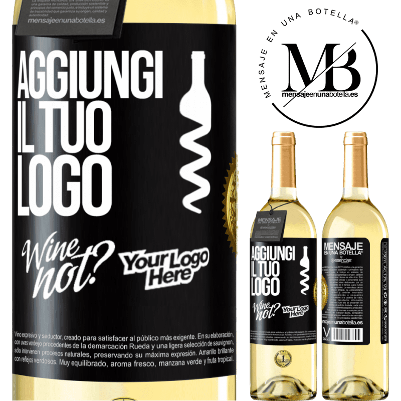 29,95 € Spedizione Gratuita | Vino bianco Edizione WHITE Aggiungi il tuo logo Etichetta Nera. Etichetta personalizzabile Vino giovane Raccogliere 2024 Verdejo