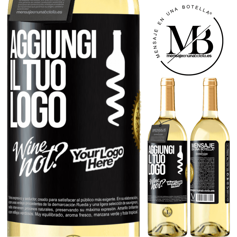 29,95 € Spedizione Gratuita | Vino bianco Edizione WHITE Aggiungi il tuo logo Etichetta Nera. Etichetta personalizzabile Vino giovane Raccogliere 2025 Verdejo