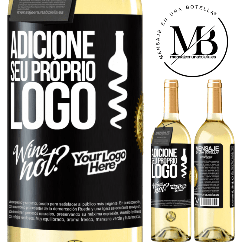 29,95 € Envio grátis | Vinho branco Edição WHITE Adicione seu próprio logo Etiqueta Preta. Etiqueta personalizável Vinho jovem Colheita 2024 Verdejo