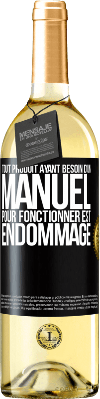 Envoi gratuit | Vin blanc Édition WHITE Tout produit ayant besoin d'un manuel pour fonctionner est endommagé Étiquette Noire. Étiquette personnalisable Vin jeune Récolte 2023 Verdejo