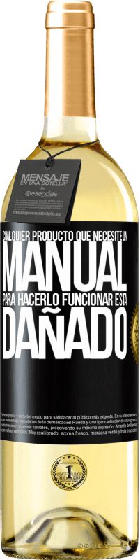 Envío gratis | Vino Blanco Edición WHITE Cualquier producto que necesite un manual para hacerlo funcionar, está dañado Etiqueta Negra. Etiqueta personalizable Vino joven Cosecha 2023 Verdejo