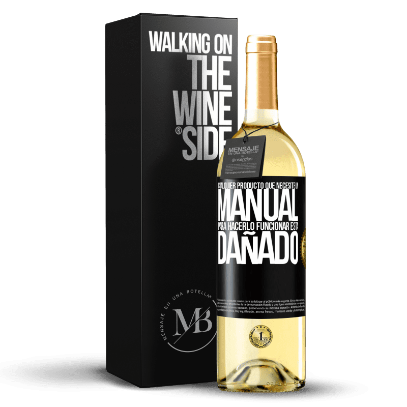 29,95 € Envío gratis | Vino Blanco Edición WHITE Cualquier producto que necesite un manual para hacerlo funcionar, está dañado Etiqueta Negra. Etiqueta personalizable Vino joven Cosecha 2023 Verdejo