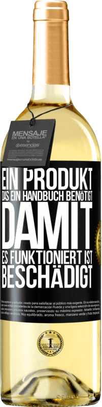 29,95 € Kostenloser Versand | Weißwein WHITE Ausgabe Ein Produkt, das ein Handbuch benötigt, damit es funktioniert, ist beschädigt Schwarzes Etikett. Anpassbares Etikett Junger Wein Ernte 2025 Verdejo