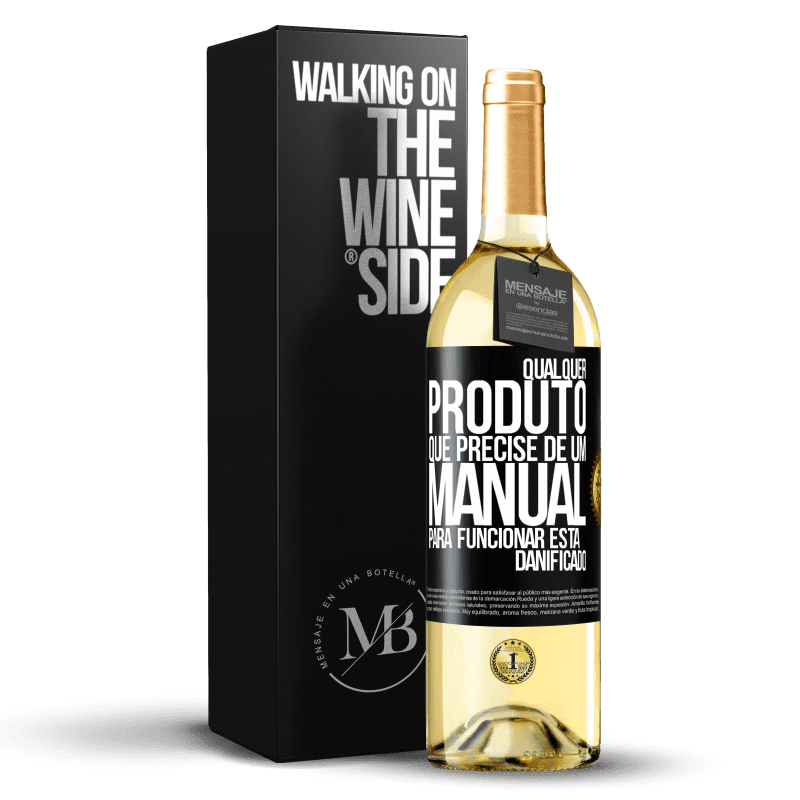 29,95 € Envio grátis | Vinho branco Edição WHITE Qualquer produto que precise de um manual para funcionar está danificado Etiqueta Preta. Etiqueta personalizável Vinho jovem Colheita 2023 Verdejo