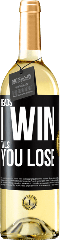 29,95 € | White Wine WHITE Edition Heads I win, tails you lose Black Label. Customizable label Young wine Harvest 2024 Verdejo