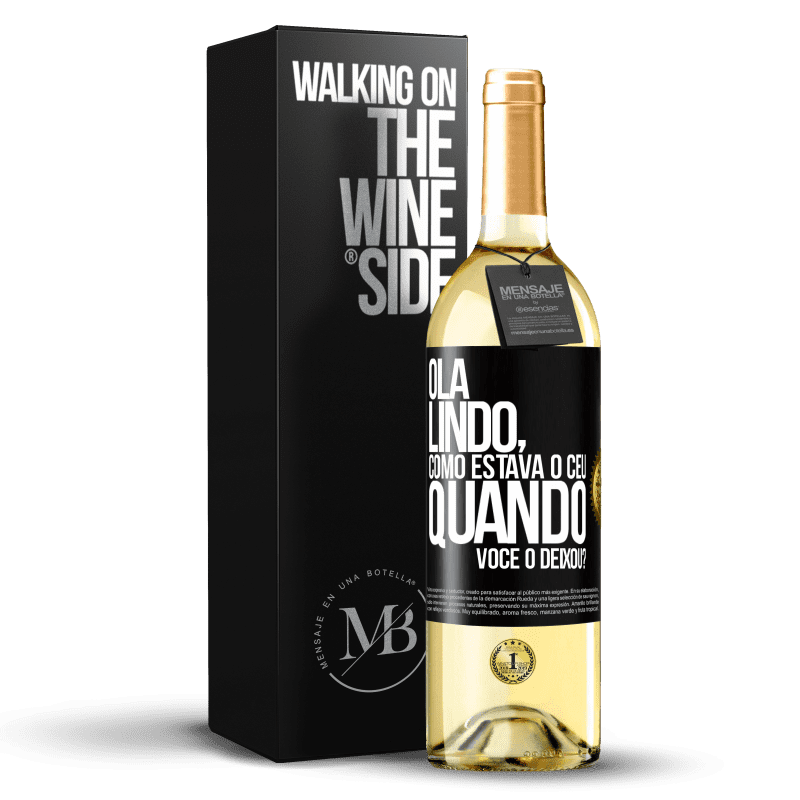 29,95 € Envio grátis | Vinho branco Edição WHITE Olá lindo, como estava o céu quando você o deixou? Etiqueta Preta. Etiqueta personalizável Vinho jovem Colheita 2023 Verdejo