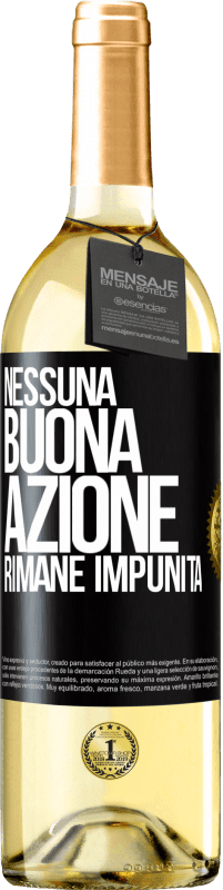 Spedizione Gratuita | Vino bianco Edizione WHITE Nessuna buona azione rimane impunita Etichetta Nera. Etichetta personalizzabile Vino giovane Raccogliere 2023 Verdejo