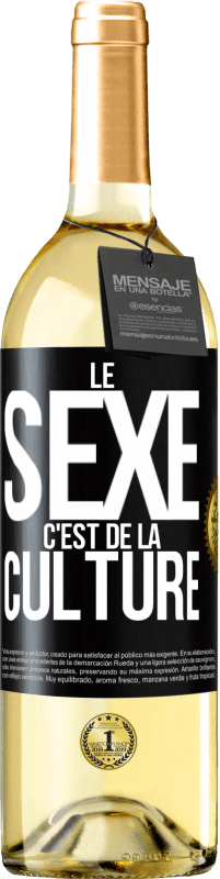 29,95 € | Vin blanc Édition WHITE Le sexe c'est de la culture Étiquette Noire. Étiquette personnalisable Vin jeune Récolte 2023 Verdejo