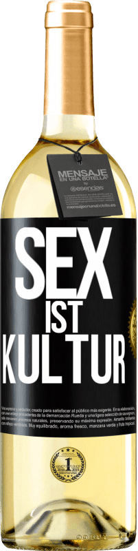 29,95 € Kostenloser Versand | Weißwein WHITE Ausgabe Sex ist Kultur Schwarzes Etikett. Anpassbares Etikett Junger Wein Ernte 2025 Verdejo
