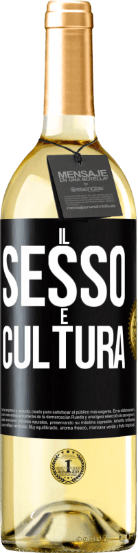 Spedizione Gratuita | Vino bianco Edizione WHITE Il sesso è cultura Etichetta Nera. Etichetta personalizzabile Vino giovane Raccogliere 2023 Verdejo