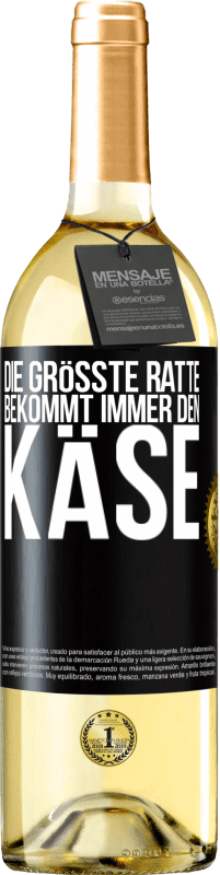 29,95 € | Weißwein WHITE Ausgabe Die größte Ratte bekommt immer den Käse Schwarzes Etikett. Anpassbares Etikett Junger Wein Ernte 2025 Verdejo