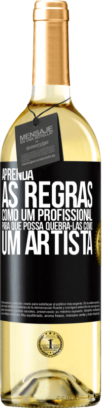 29,95 € | Vinho branco Edição WHITE Aprenda as regras como um profissional para que possa quebrá-las como um artista Etiqueta Preta. Etiqueta personalizável Vinho jovem Colheita 2024 Verdejo