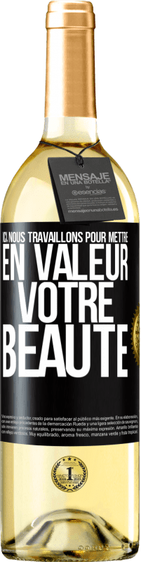 29,95 € Envoi gratuit | Vin blanc Édition WHITE Ici, nous travaillons pour mettre en valeur votre beauté Étiquette Noire. Étiquette personnalisable Vin jeune Récolte 2025 Verdejo