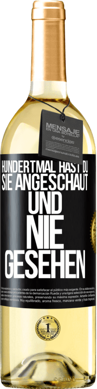 29,95 € Kostenloser Versand | Weißwein WHITE Ausgabe Hundertmal hast du sie angeschaut und nie gesehen Schwarzes Etikett. Anpassbares Etikett Junger Wein Ernte 2025 Verdejo