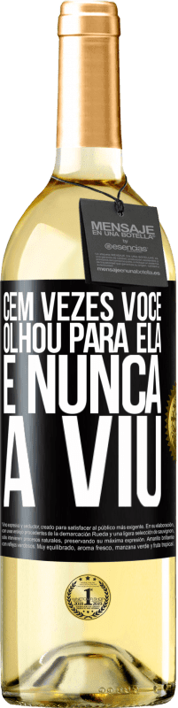 29,95 € | Vinho branco Edição WHITE Cem vezes você olhou para ela e nunca a viu Etiqueta Preta. Etiqueta personalizável Vinho jovem Colheita 2024 Verdejo