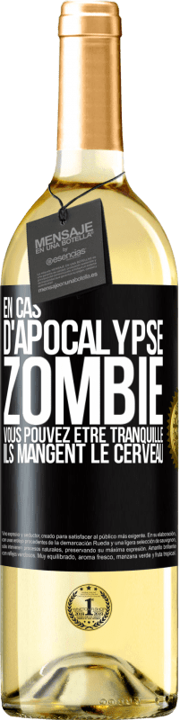 29,95 € Envoi gratuit | Vin blanc Édition WHITE En cas d'apocalypse zombie vous pouvez être tranquille, ils mangent le cerveau Étiquette Noire. Étiquette personnalisable Vin jeune Récolte 2025 Verdejo