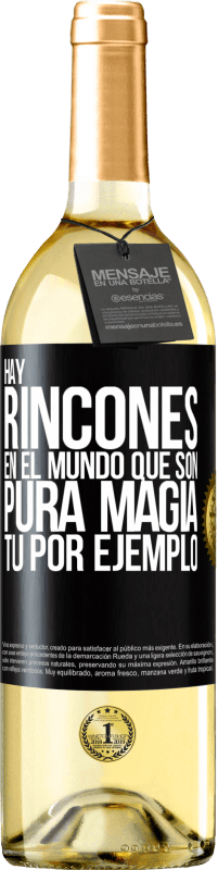 29,95 € Envío gratis | Vino Blanco Edición WHITE Hay rincones en el mundo que son pura magia. Tú por ejemplo Etiqueta Negra. Etiqueta personalizable Vino joven Cosecha 2024 Verdejo