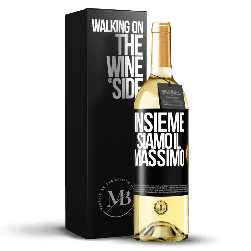 29,95 € Spedizione Gratuita | Vino bianco Edizione WHITE Insieme siamo il massimo Etichetta Nera. Etichetta personalizzabile Vino giovane Raccogliere 2023 Verdejo