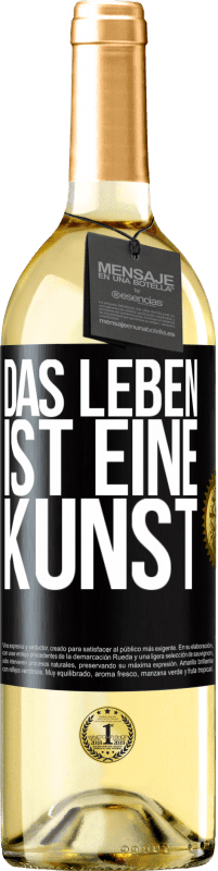 29,95 € | Weißwein WHITE Ausgabe Das Leben ist eine Kunst Schwarzes Etikett. Anpassbares Etikett Junger Wein Ernte 2024 Verdejo