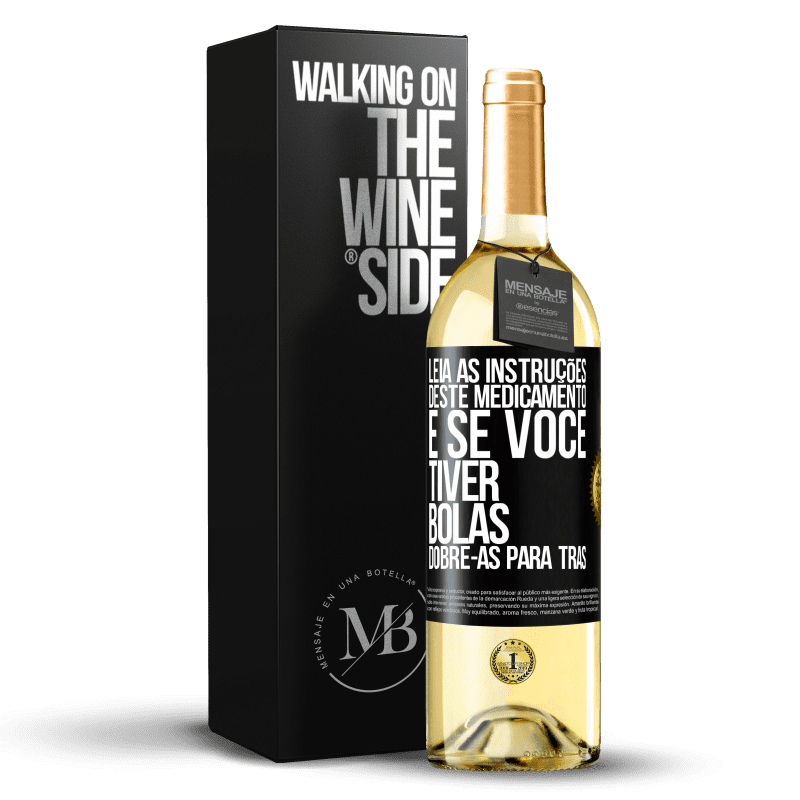 29,95 € Envio grátis | Vinho branco Edição WHITE Leia as instruções deste medicamento e se você tiver bolas, dobre-as para trás Etiqueta Preta. Etiqueta personalizável Vinho jovem Colheita 2023 Verdejo