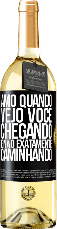 29,95 € Envio grátis | Vinho branco Edição WHITE Amo quando vejo você chegando e não exatamente caminhando Etiqueta Preta. Etiqueta personalizável Vinho jovem Colheita 2025 Verdejo