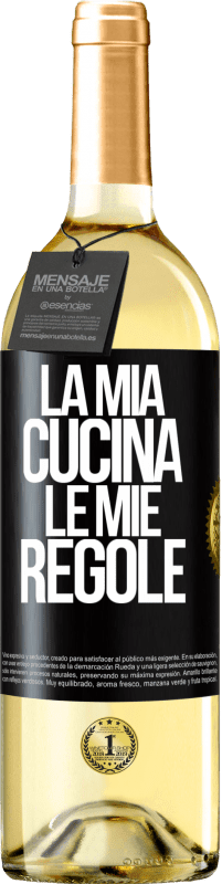 Spedizione Gratuita | Vino bianco Edizione WHITE La mia cucina, le mie regole Etichetta Nera. Etichetta personalizzabile Vino giovane Raccogliere 2023 Verdejo