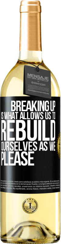 29,95 € | White Wine WHITE Edition Breaking up is what allows us to rebuild ourselves as we please Black Label. Customizable label Young wine Harvest 2023 Verdejo