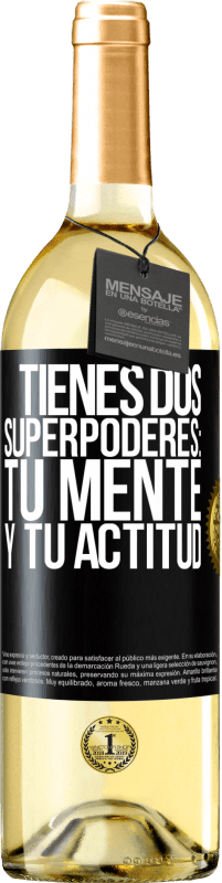 29,95 € | Vino Blanco Edición WHITE Tienes dos superpoderes: Tu mente y tu actitud Etiqueta Negra. Etiqueta personalizable Vino joven Cosecha 2024 Verdejo