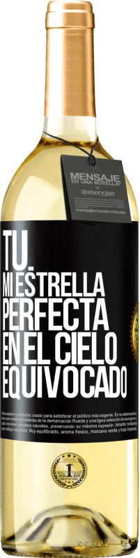 Envío gratis | Vino Blanco Edición WHITE Tú. Mi estrella perfecta en el cielo equivocado Etiqueta Negra. Etiqueta personalizable Vino joven Cosecha 2023 Verdejo