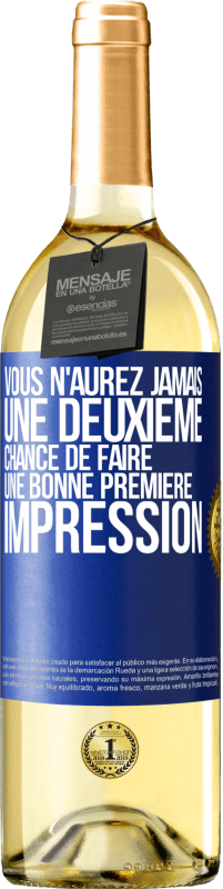 29,95 € Envoi gratuit | Vin blanc Édition WHITE Vous n'aurez jamais une deuxième chance de faire une bonne première impression Étiquette Bleue. Étiquette personnalisable Vin jeune Récolte 2025 Verdejo