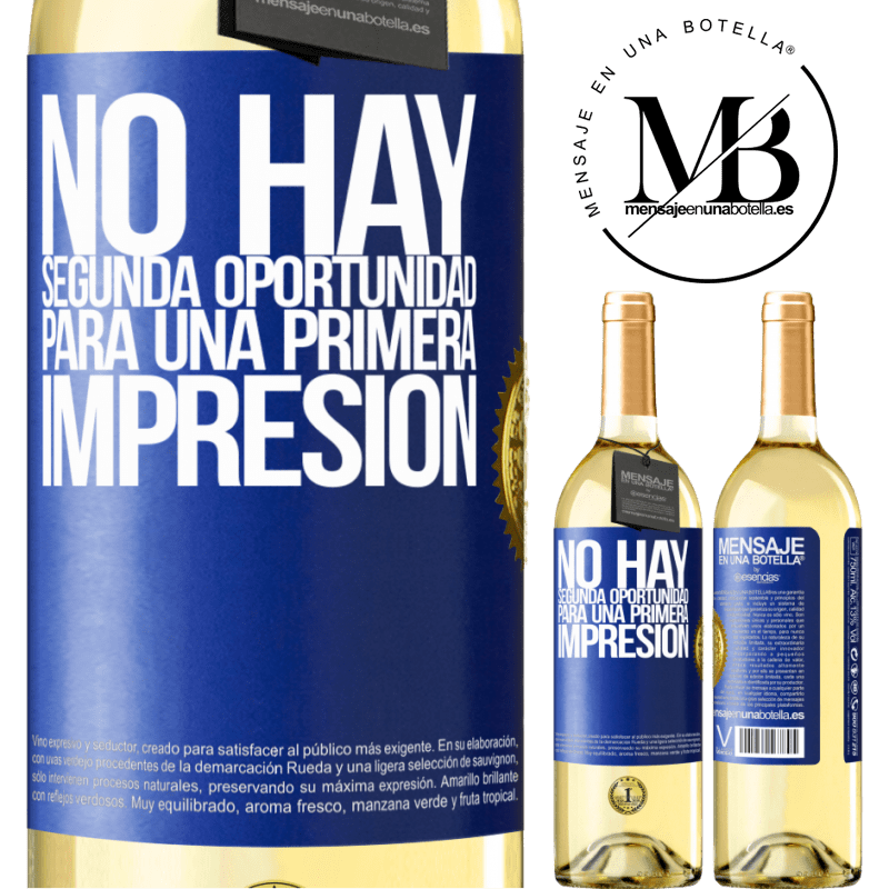 29,95 € Envío gratis | Vino Blanco Edición WHITE No hay una segunda oportunidad para una primera impresión Etiqueta Azul. Etiqueta personalizable Vino joven Cosecha 2025 Verdejo