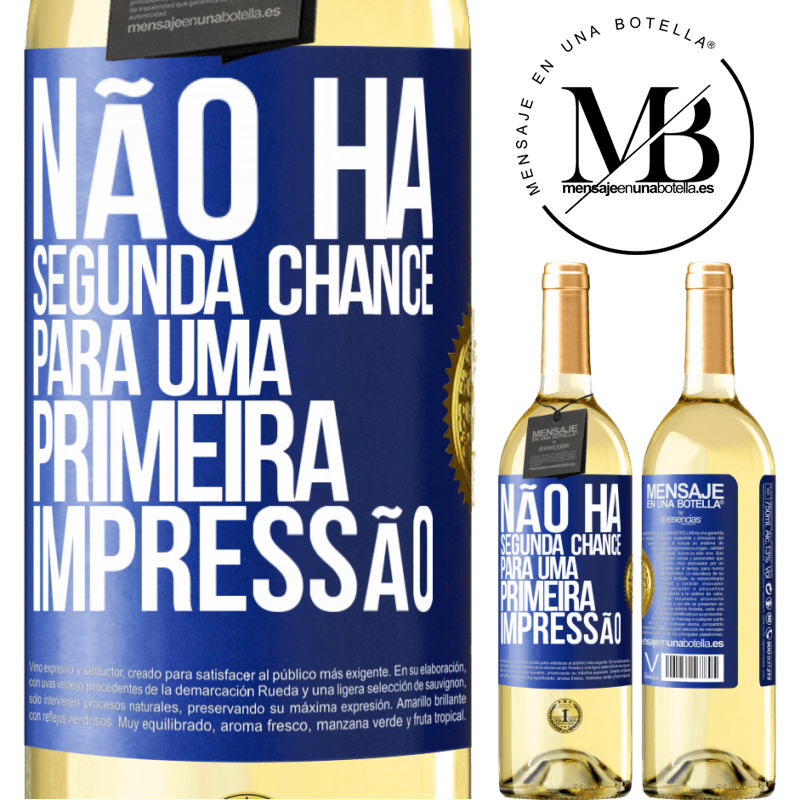 29,95 € Envio grátis | Vinho branco Edição WHITE Não há segunda chance para uma primeira impressão Etiqueta Azul. Etiqueta personalizável Vinho jovem Colheita 2024 Verdejo