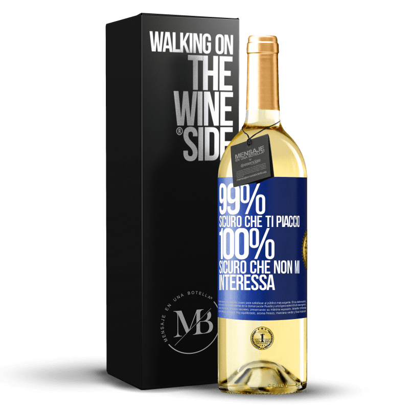29,95 € Spedizione Gratuita | Vino bianco Edizione WHITE 99% sicuro che ti piaccio. 100% sicuro che non mi interessa Etichetta Blu. Etichetta personalizzabile Vino giovane Raccogliere 2025 Verdejo