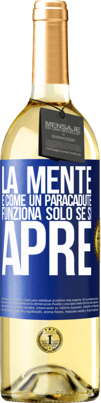 29,95 € | Vino bianco Edizione WHITE La mente è come un paracadute. Funziona solo se si apre Etichetta Blu. Etichetta personalizzabile Vino giovane Raccogliere 2024 Verdejo