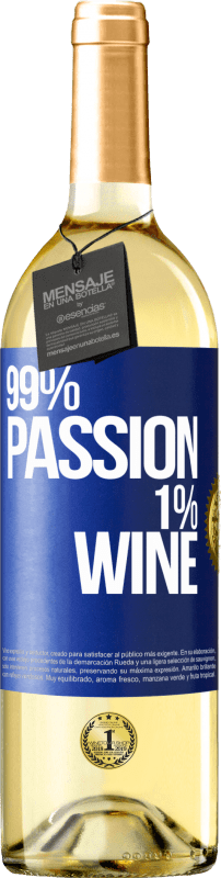 29,95 € | Vino bianco Edizione WHITE 99% passion, 1% wine Etichetta Blu. Etichetta personalizzabile Vino giovane Raccogliere 2024 Verdejo