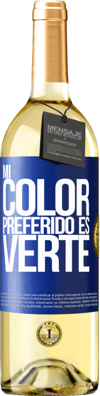 29,95 € Бесплатная доставка | Белое вино Издание WHITE Mi color preferido es: verte Синяя метка. Настраиваемая этикетка Молодое вино Урожай 2023 Verdejo