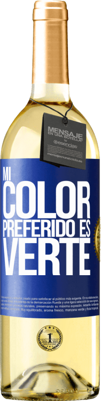 免费送货 | 白葡萄酒 WHITE版 Mi color preferido es: verte 蓝色标签. 可自定义的标签 青年酒 收成 2023 Verdejo