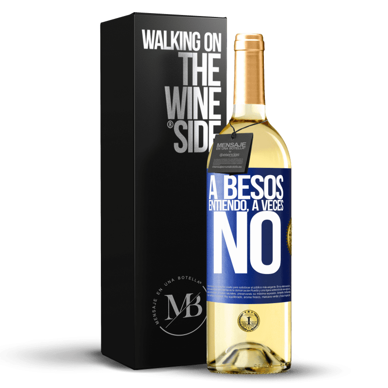 29,95 € Envio grátis | Vinho branco Edição WHITE A besos entiendo, a veces no Etiqueta Azul. Etiqueta personalizável Vinho jovem Colheita 2024 Verdejo