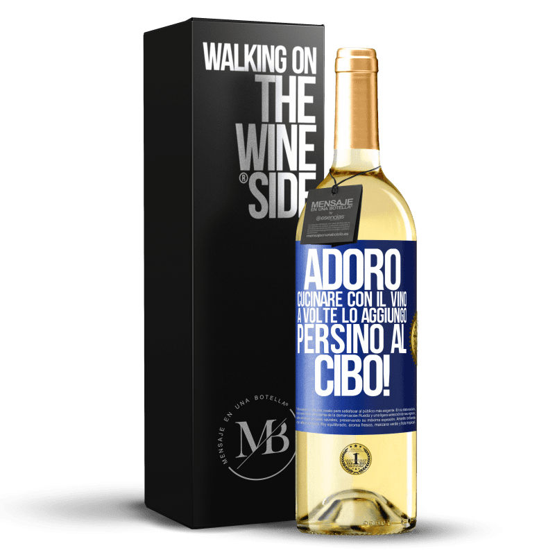 29,95 € Spedizione Gratuita | Vino bianco Edizione WHITE Adoro cucinare con il vino. A volte lo aggiungo persino al cibo! Etichetta Blu. Etichetta personalizzabile Vino giovane Raccogliere 2024 Verdejo