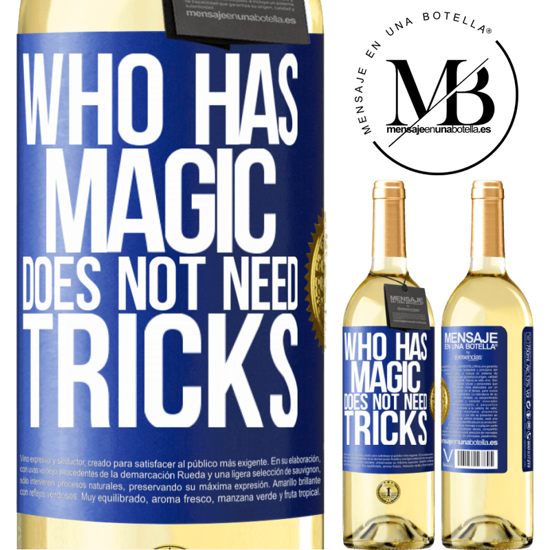 29,95 € Free Shipping | White Wine WHITE Edition Who has magic does not need tricks Blue Label. Customizable label Young wine Harvest 2023 Verdejo
