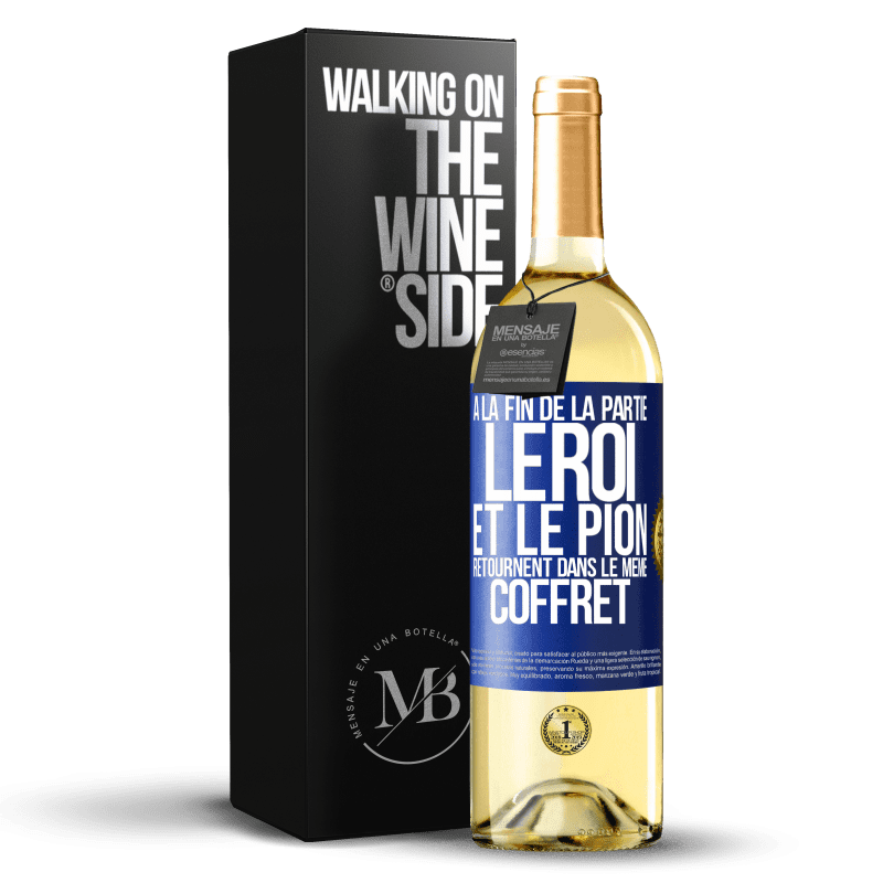 29,95 € Envoi gratuit | Vin blanc Édition WHITE A la fin de la partie le roi et le pion retournent dans le même coffret Étiquette Bleue. Étiquette personnalisable Vin jeune Récolte 2023 Verdejo