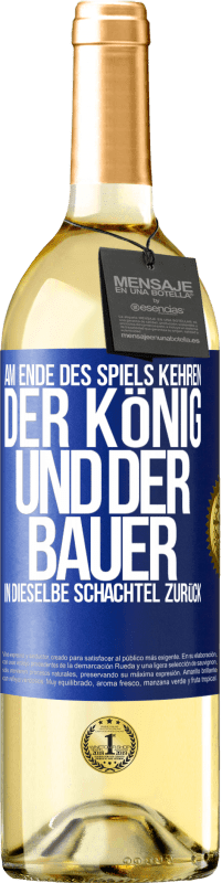 29,95 € | Weißwein WHITE Ausgabe Am Ende des Spiels kehren der König und der Bauer in dieselbe Schachtel zurück Blaue Markierung. Anpassbares Etikett Junger Wein Ernte 2025 Verdejo