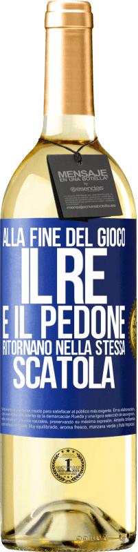 29,95 € | Vino bianco Edizione WHITE Alla fine del gioco, il re e il pedone ritornano nella stessa scatola Etichetta Blu. Etichetta personalizzabile Vino giovane Raccogliere 2023 Verdejo