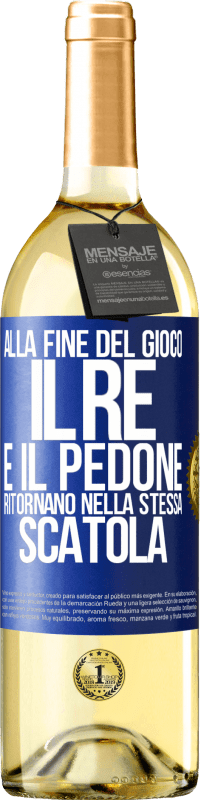 29,95 € Spedizione Gratuita | Vino bianco Edizione WHITE Alla fine del gioco, il re e il pedone ritornano nella stessa scatola Etichetta Blu. Etichetta personalizzabile Vino giovane Raccogliere 2025 Verdejo