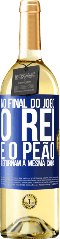 29,95 € Envio grátis | Vinho branco Edição WHITE No final do jogo, o rei e o peão retornam à mesma caixa Etiqueta Azul. Etiqueta personalizável Vinho jovem Colheita 2024 Verdejo