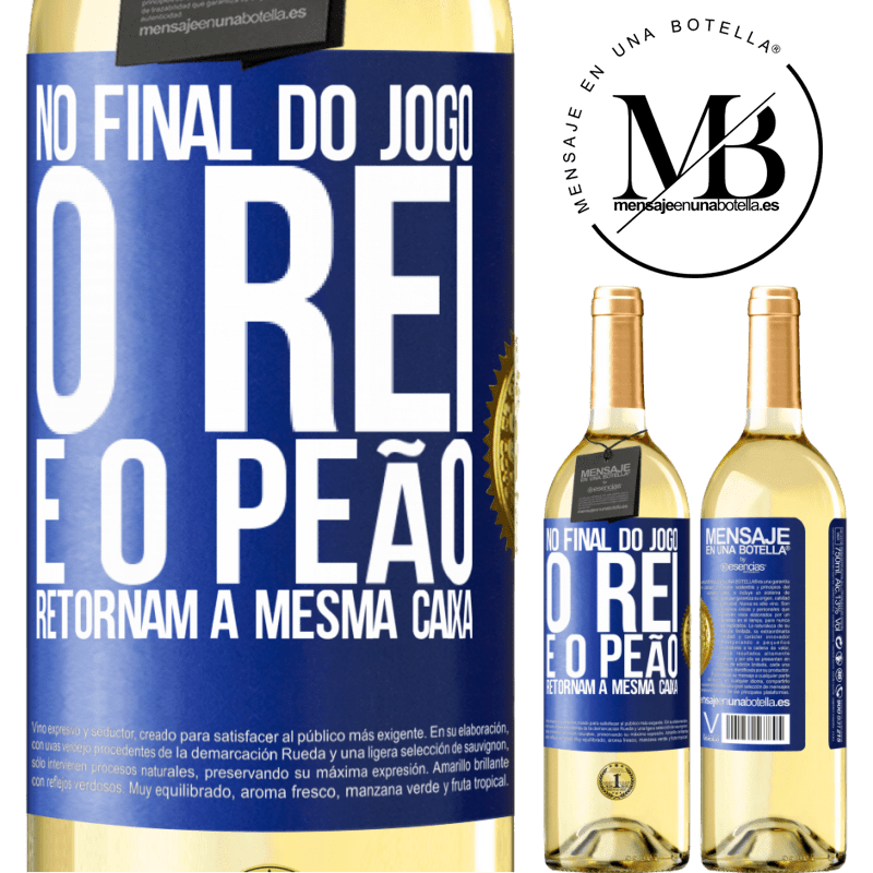 29,95 € Envio grátis | Vinho branco Edição WHITE No final do jogo, o rei e o peão retornam à mesma caixa Etiqueta Azul. Etiqueta personalizável Vinho jovem Colheita 2023 Verdejo